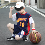 童装男童夏季篮球服，2023儿童运动服男孩，速干套装短袖假两件套