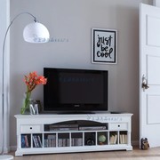 美式全实木客厅电视柜组合白色现代简约法式酒柜别墅家具收纳柜