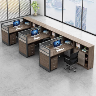 办公桌简约现代屏风隔断工位办公室员工，财务职员多人办公桌椅组合