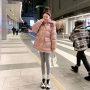 粉色小香风羽绒棉服女短款2023年冬季连帽，加厚小个子百搭外套