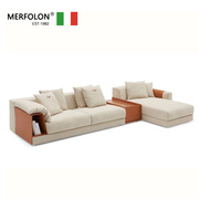 现代简约客厅沙发皮布多人沙发L形组合轻奢三人位沙发创意带储物