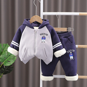 男宝宝冬装外套1周岁8一10六6半11九7个月，婴儿衣服分体男孩套装厚