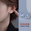 999纯银猫眼石星月耳钉，女设计感养耳洞耳环，2023简约甜美耳饰