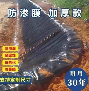 鱼塘防渗膜HDPE黑色土工膜加厚护坡养殖防水布山顶蓄水布塑料黑膜