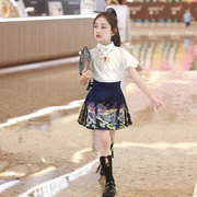 马面裙短款女童套装，汉服夏款中国风儿童古装夏季超仙古风2024