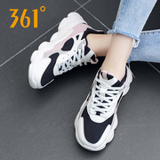 361运动鞋女透气休闲鞋厚底跑鞋，女款鞋子透气网面旅游鞋361度女鞋