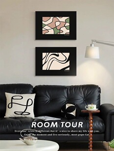 抽象客厅装饰画法式复古沙发背景墙壁画小众艺术挂画卧室桌面摆画