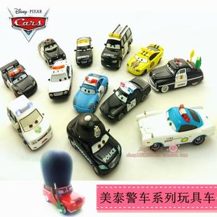 正版mattel美泰汽车总动员玩具车，合金车模保安警车系列玩具车