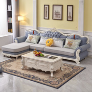 欧式布艺沙发小户型客厅转角沙发茶几组合套装法式整装科技布简欧