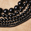 纯黑乌金黑石散珠子半成品，圆珠串珠diy手工，项链k9水晶配件饰品