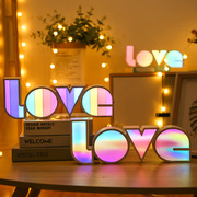 led装饰彩灯串 情人节求婚告白love灯箱 英文字母造型灯