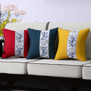 客厅沙发抱枕靠垫新中式红木沙发腰枕靠背中国风抱枕套不含芯定制
