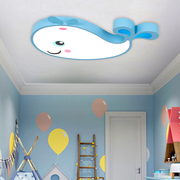 简约现代儿童房LED吸顶灯创意个性卡通鲸鱼男孩女孩房间卧室灯具遥控无极变光支持精灵语音控制吸顶UOIOU