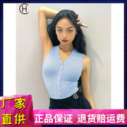 HC·DANCE拉丁舞连体上衣女无袖V领休闲国标舞练功服 DS1010