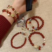 本命年红玛瑙铃铛串珠手链女轻奢，ins小众设计精致手串新中式手饰