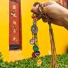 高端西藏式唐卡五路财神挂件藏族五色手工编织绳汽车内平安挂饰品