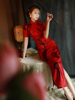 红色旗袍2021年改良版，连衣裙复古中国风长款女敬酒服新娘秋季