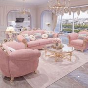 法式宫廷风实木沙发新古典(新古典)客厅欧式浪漫公主风雕花三人位沙发组合