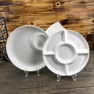 异形盘子圆形欧中式纯色白不规则碟饭店凉菜拼盘创意摆台陶瓷餐具
