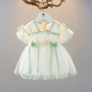女童夏季汉服连衣裙洋气婴儿公主裙，1超仙纱裙，3女宝宝夏装复古裙子