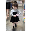 韩国童装女童连衣裙春秋款2024洋气宝宝时尚韩版儿童拼接长袖裙子