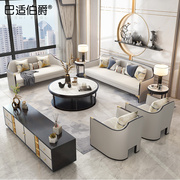 新中式沙发轻奢客厅禅意，现代简约别墅，家具小户型实木布艺沙发组合