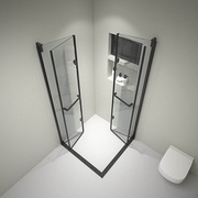 淋浴房折叠门推拉方隔断(方隔断)浴屏小户卫生间干湿，分离玻璃浴室屏风防水