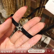 韩国东大门进口短项链弹力绳满钻五角星时尚百搭小性感颈链