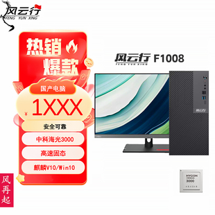 海光G3350主频2.8Ghz八核国产工作站/8G内存/256G固态硬盘/独显/麒麟V10试用版操作系统/电脑主机风云行F1008