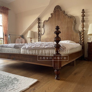 美式奢华实木雕花双人床主卧大床婚床公主，床欧式雕花实木家具定制