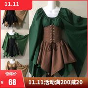 S-5XL大码中世纪妇女连衣裙Plus-size short Halloween dress