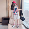 女童夏装背心裙2024韩版洋气中大童夏季时髦网红无袖t恤裙潮