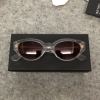 美国Super Drew透明小椭圆框深紫色镜片女士太阳眼镜墨镜