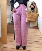 韩国洋气时髦糖果，色直筒休闲裤长裤一件