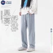 NASA联名牛仔裤男夏季潮牌薄款美式复古休闲春秋百搭长裤直筒裤子