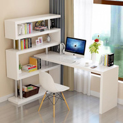 转角书桌书架组合简约电脑台式桌子简易办公桌家用书柜一体写字台