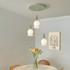 奶油风餐厅吊灯北欧创意现代简约复古田园，温馨饭厅灯吧台花朵灯具