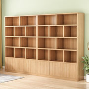 杉萝书架落地实木家用客厅，简易书柜书房多功能组合收纳柜子两门
