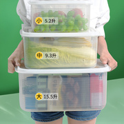 厨房大容量塑料收纳盒带，盖冰箱食品级蔬菜水果，冷藏密封保鲜储物箱