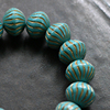 散珠饰品蓝绿条纹夏日哈密瓜捷克珠玻璃散珠DIY串珠材料