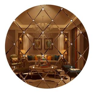 艺术玻璃拼镜背景墙边框，造型玻璃墙茶镜，菱形客厅电视餐厅镜面定制