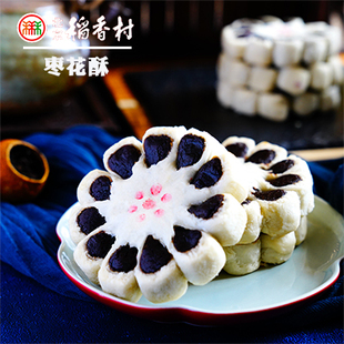 枣花酥北京三禾稻香村传统手工糕点点心花，酥4块真空包装经典小吃