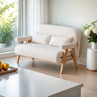 实木折叠沙发床多功能两用小户型单人双人床，家用阳台现代风沙发床