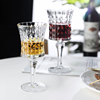 小众法国高脚杯透明高颜值香槟杯红酒杯，欧式浮雕饮料玻璃杯ins风