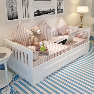 实木沙发床客厅可折叠多功能，坐卧两用单人，1.2m小户型1.5双人1.8米