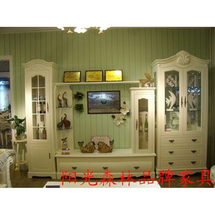 品牌田园韩式欧式板实木，结合烤漆组合客厅电视柜香河家具