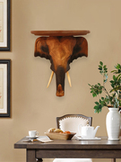 泰式实木雕壁饰挂件大象头，壁挂按摩店spa客厅卧室东南亚墙面装饰