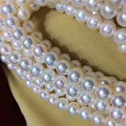 媲美海水珍珠的极强光无核淡水珍珠项链 9-10mm正圆诸暨珍珠