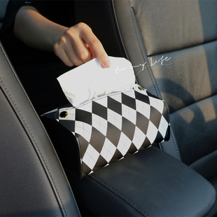 车载纸巾盒汽车抽纸盒纸盒创意车用可爱车内高级纸抽盒扶手箱用品