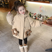 女宝宝棉服冬季女童中长款洋气，棉衣2023冬装，棉袄儿童加厚外套